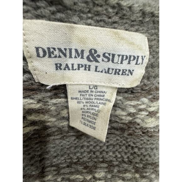 Wool Blend Sweater Vest Gray Beige Fair Isle Reindeer Christmas Winter Holiday - Picture 5 of 7